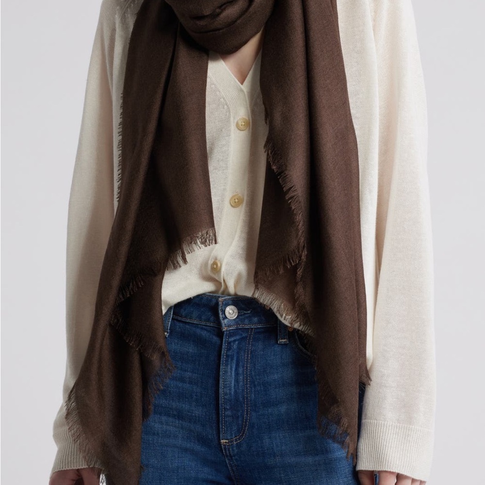 Nordstrom Cashmere and Silk Brown Wrap